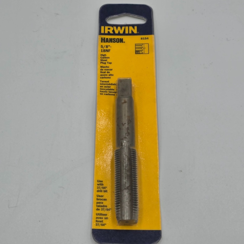 Irwin 8154 Hanson 5/8" - 18NF High Carbon Steel Plug Tap